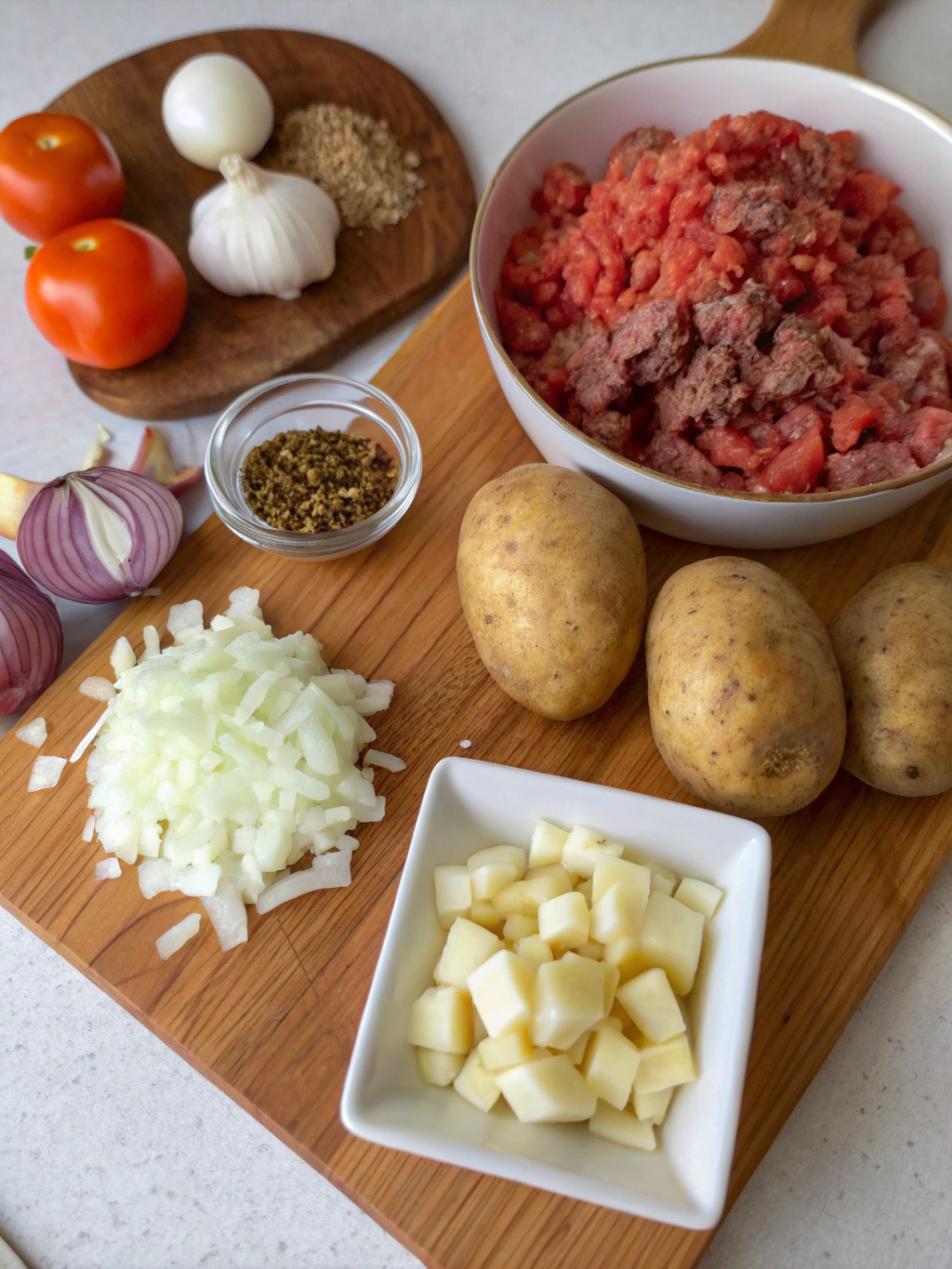 Carne Molida con Papas Ingredients
