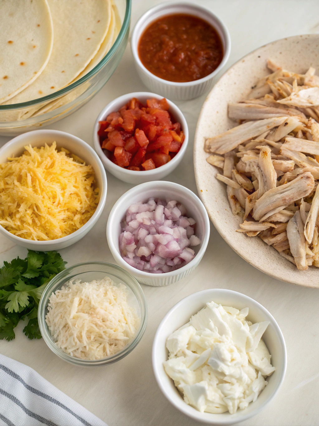 Ingredients for Delicious Chicken Chimichangas