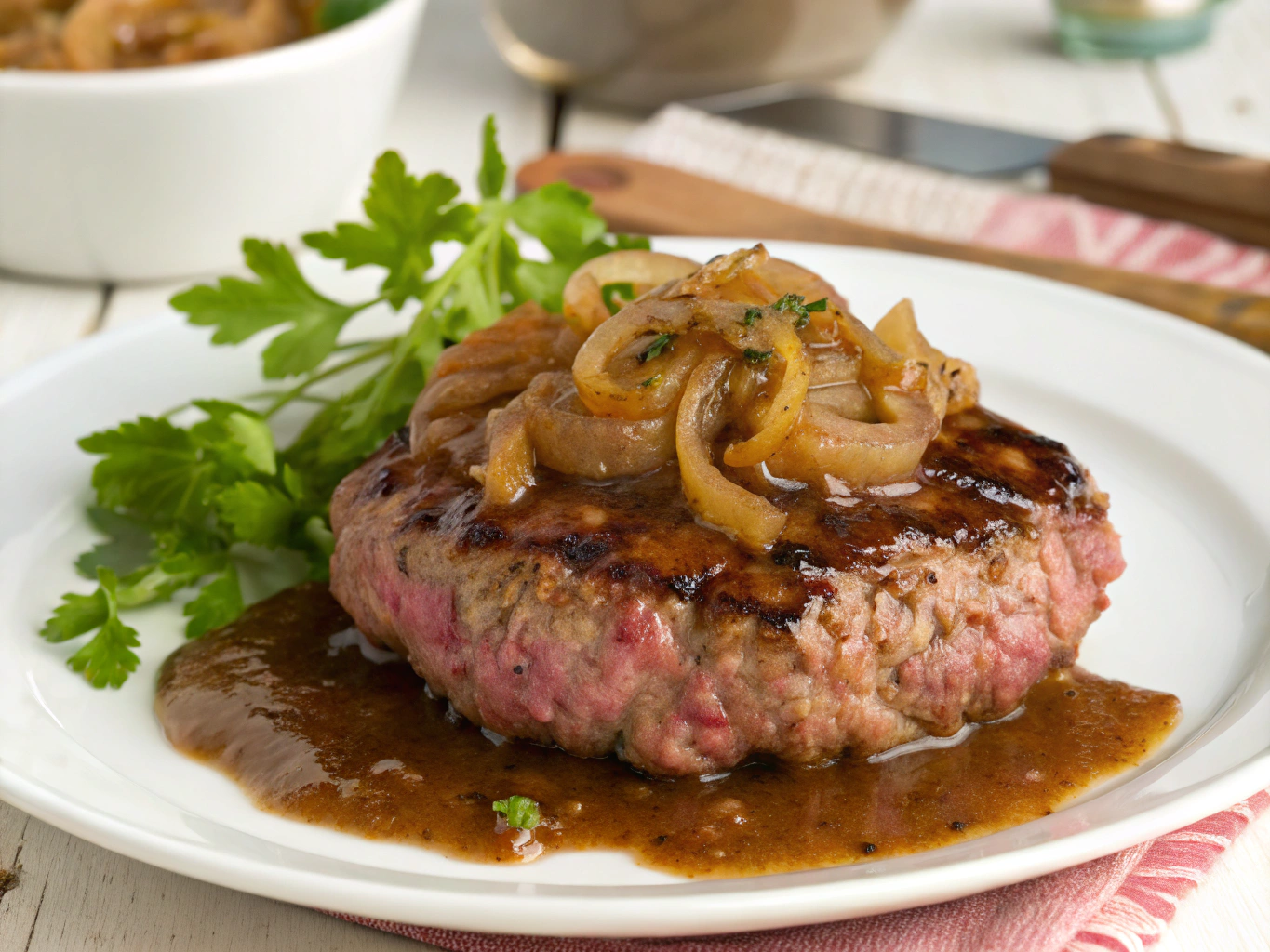 hamburger-steak-with-onion-gravy Hamburger Steak with Onion Gravy