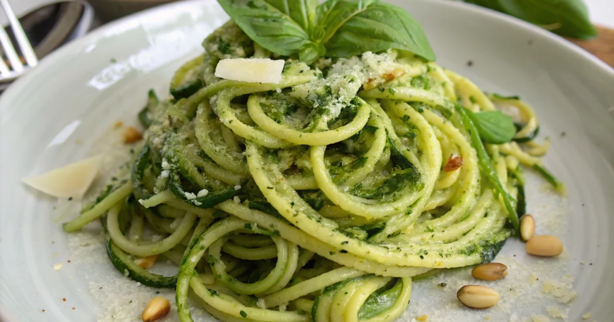 zucchini-noodles-with-pesto Zucchini Noodles with Pesto